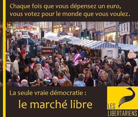 Affiche Les Libertariens Le marché libre seule démocratie