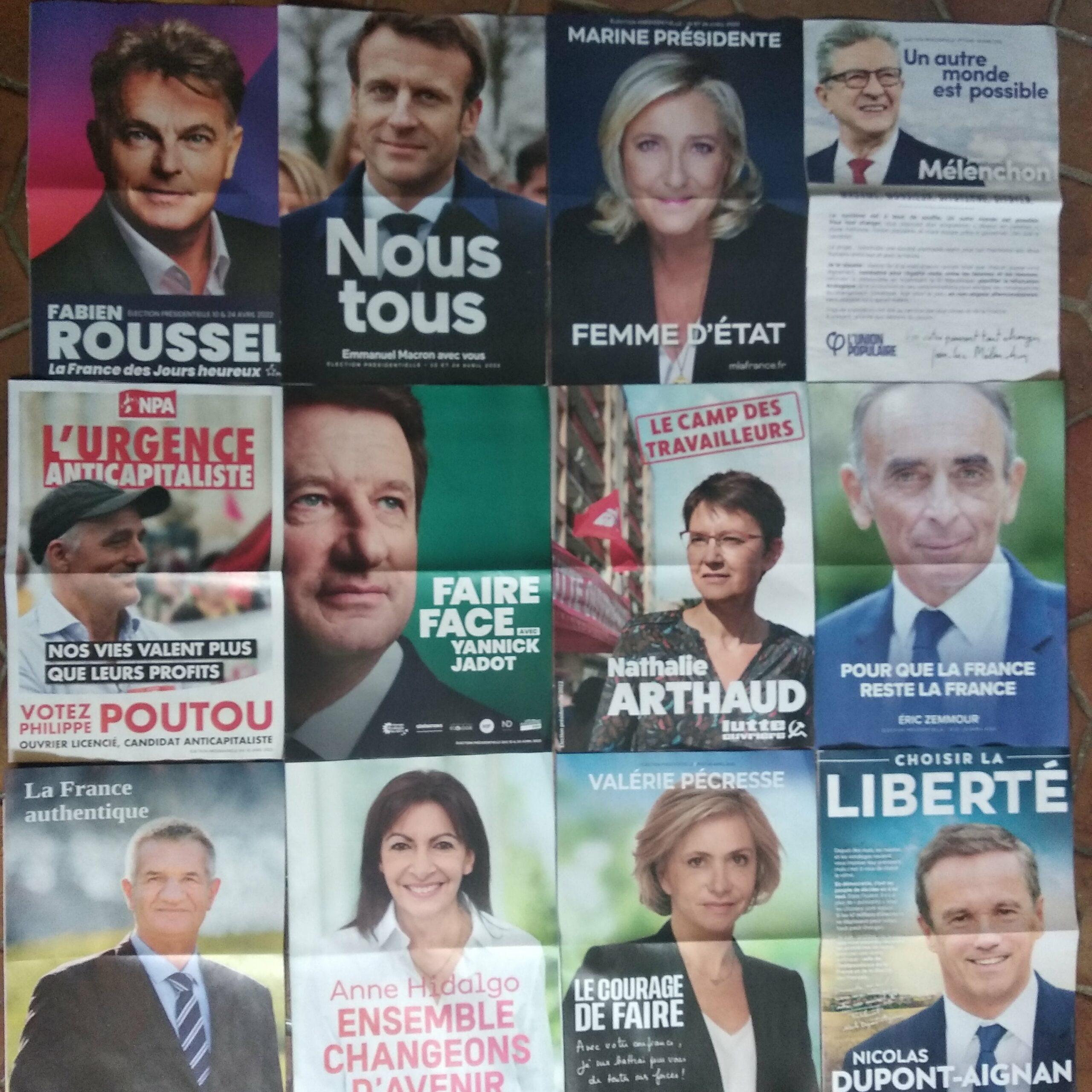 Ensemble Affiches électorales 2022 Personnalités Portraits face