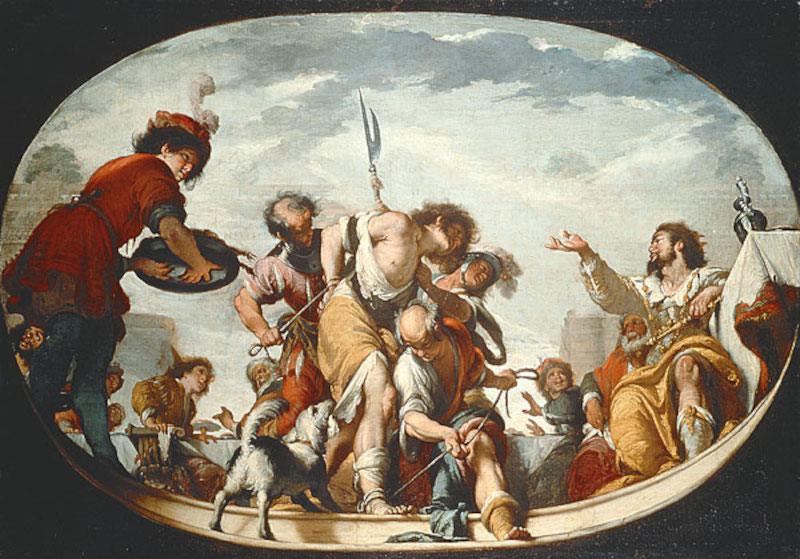 « Parabole des invités à la noce », peint en 1636 par Bernardo Strozzi (1581–1644). Académie de peinture, sculpture et architecture de Ligurie. Domaine public, via Wikimedia Commons.