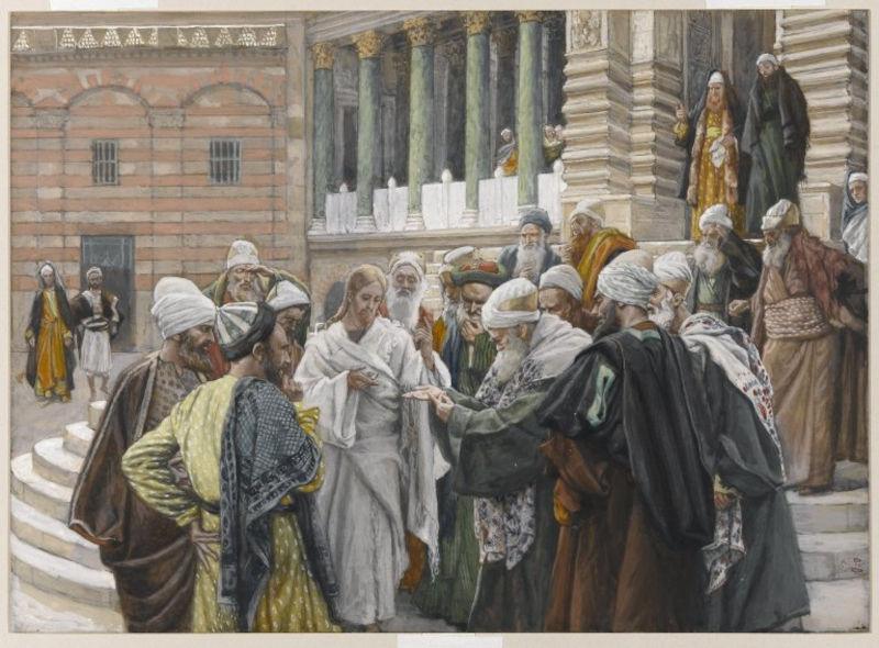 « Le denier de César », peint entre 1886 et 1894 par James Tissot (1836–1902). Musée de Brooklyn. Domaine public, via Wikimedia Commons.